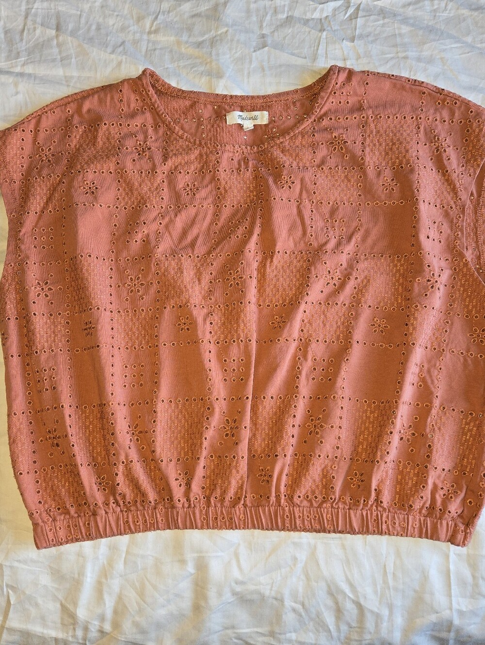 Madewell Rust Orange Eyelet Top